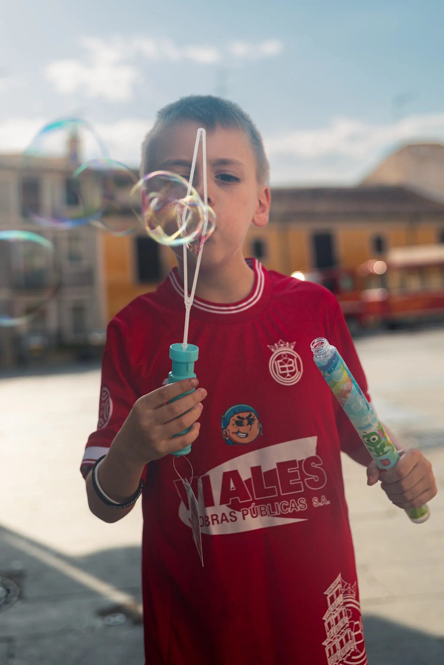 Camiseta Conquense Roja - Niño con burbujas