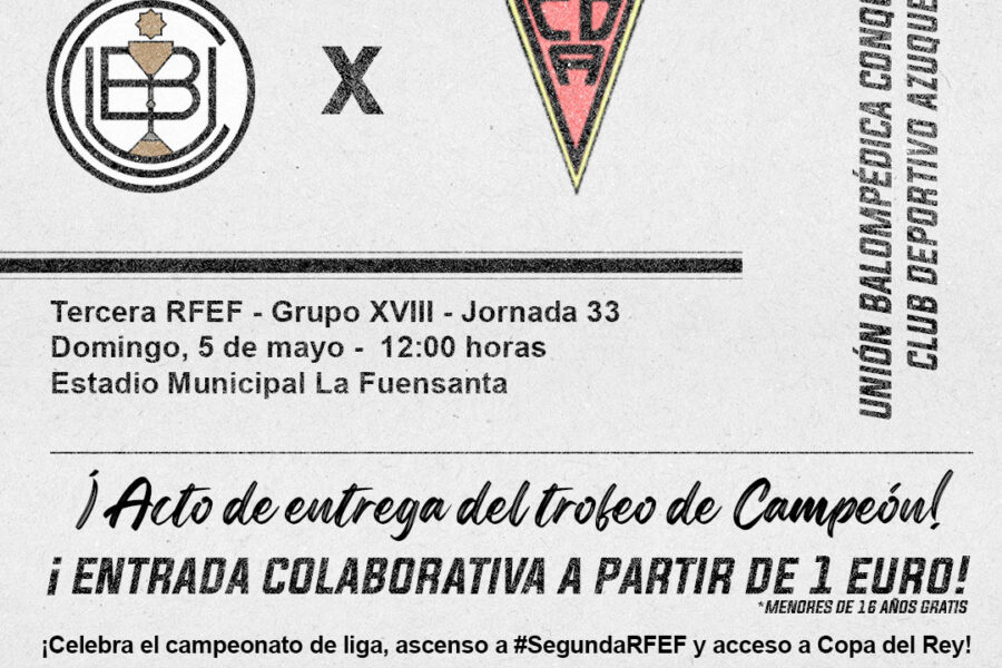 ¡Te esperamos en La Fuensanta este domingo para recibir el trofeo de CAMPEONES!